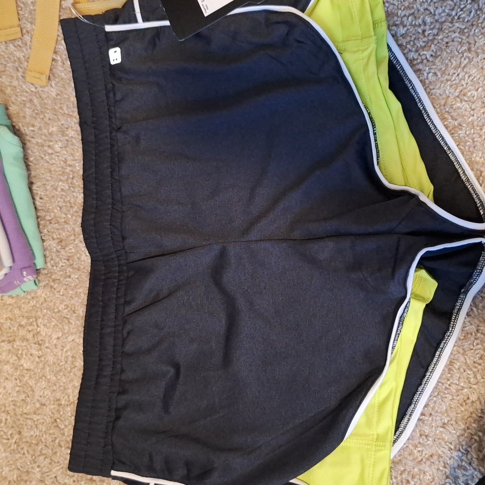 New Womens Hind Shorts L Black Neon Green